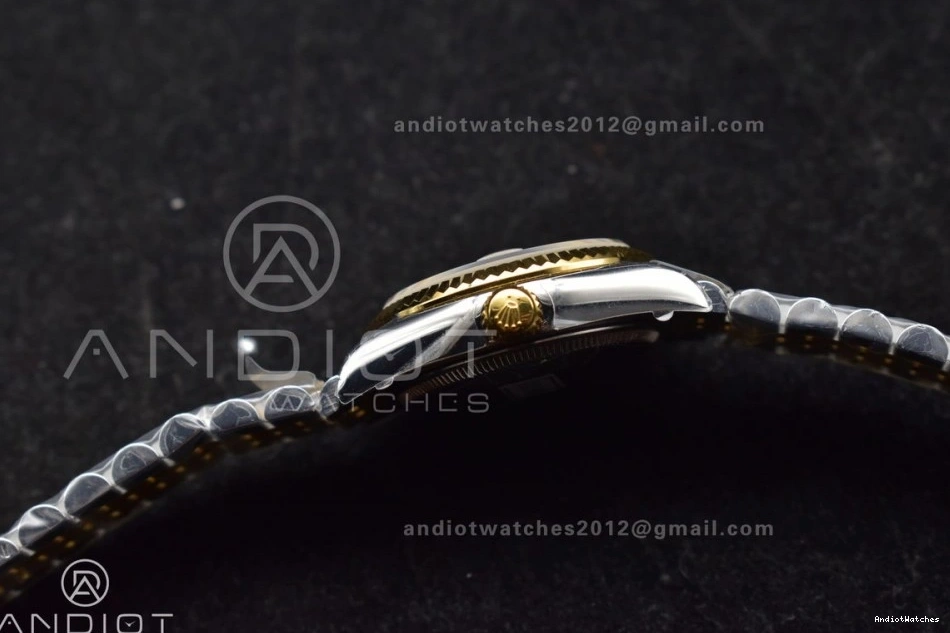 550 White DateJust 316L Roman GSF 31 Lightweight YG 278271 Bracelet Markers Steel President on Ladies Dial 1009